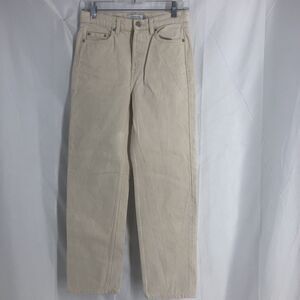 Stockholm Atelier Jeans Women 25 Cream Denim High Rise Button Fly Slim Organic